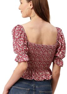 Floral Smocked Crop Top
