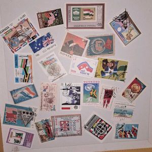 25 Worldwide flags on stamps