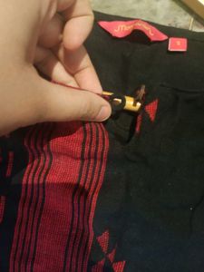 MORPANKH Black And Red Kurti, Size-S