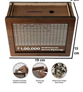 ADKD Wooden Money Piggy Bank for Kids