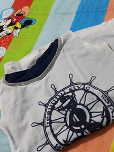 White And Neavy Blue Colour Top For Women.