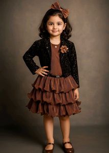 Girls' Tiered Dress & Jacket