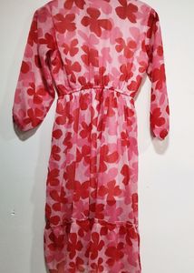 Floral Red Dress/korean