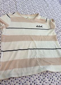 T-shirt- Peach And White
