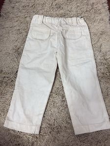 Kids' White Cropped Pants