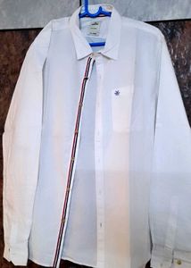 White Shirt with Striped Detail - XL