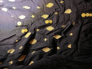 Long Navy Blue Cotton Gown