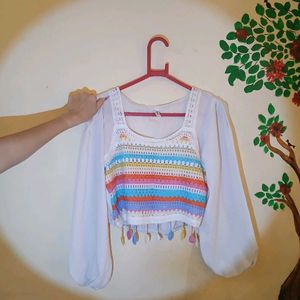 Crochet Rainbow Top