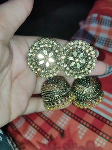 Antique Gold Jhumka Earrings