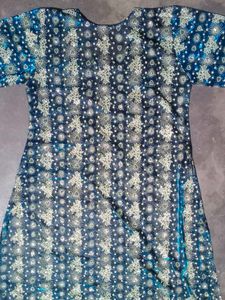 Blue Net Patterned Only Kurti