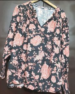 Black Top Floral Print For Girl Or Woman 42 Bust