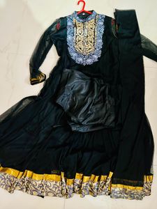 Beautiful Black Anarkali Set