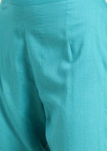 Woman blue cotten kurta set