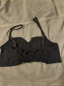 Black Elastic Designer Cotton Bralette Free Size