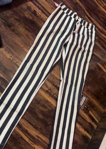 Striped Black & White Pants