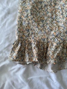 Floral Ruffle Mini Skirt