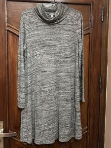 Gray Cowl Neck Tunic Dress