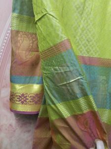 Mustard Yellow Silk Saree