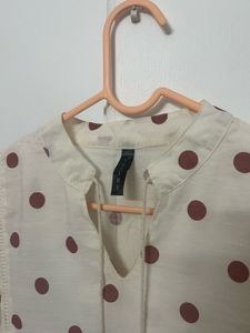 Polka Dot Peplum Top