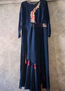 Elegant Navy Blue Ethnic Gown