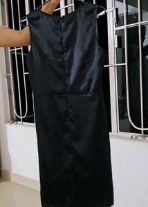 Black satin dress