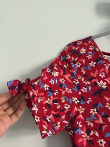 Red Floral Print Dress