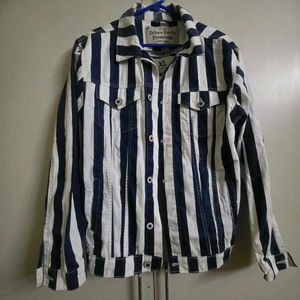 Stylish Striped Denim Jacket Powerlook