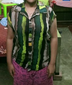 Multicolored Half Sleeve Shirt Top