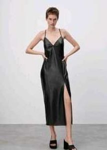 ZARA Faux Leather Midi Dress