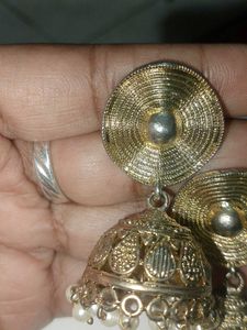 Golden Jhumka Earrings