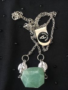 Green faceted Stone Pendant Necklace