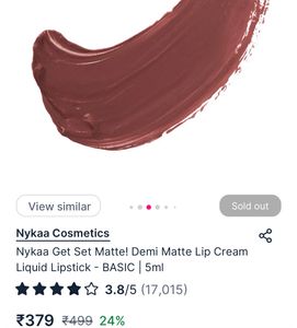 Nykaa Get Set Matte Lip Cream.