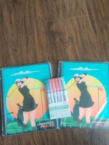 2 Notebooks, Pens