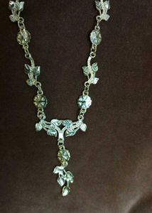 Gold Tone Leaf Necklace &amp; Earring Set