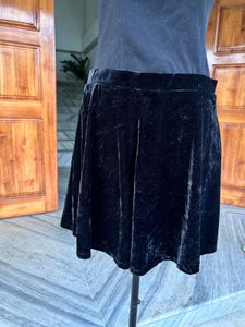 Black Velvet Mini Skirt
