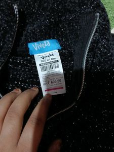 Sparkly Black Turtleneck Sweater