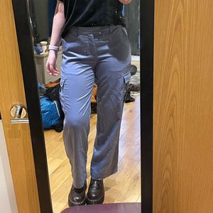 H&amp;M Blue Cargo Trouser High Waist