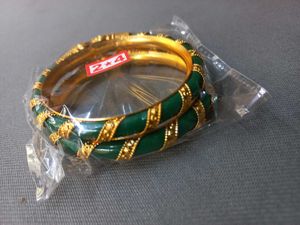 Green & Gold Bangle Set