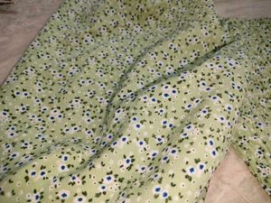 Green Floral Print Smocked Crop Top