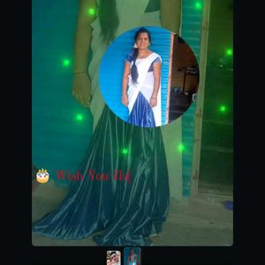 Satin Blue Lehenga