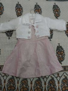 Cute Girls' Dress with Fur Shrug 💗