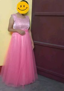 Pink Tulle Maxi Dress