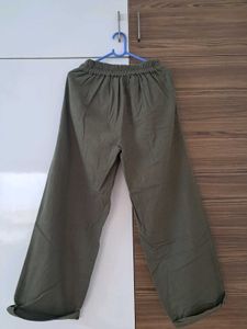 SASSAFRAS Olive Green Wide Leg Pants