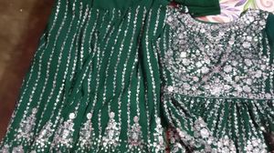Green Embellished Lehenga Choli