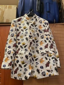 Floral Print Mandarin Collar Jacket
