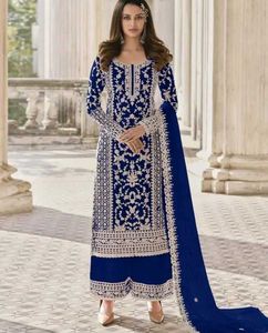 Elegant Blue Embroidered Kurta Set