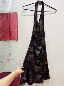 Brown Cowl Neck Beautiful Dress