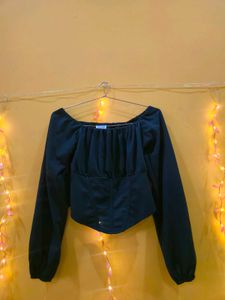 Chic Dark Green Long Sleeve Top