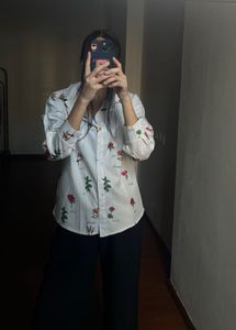 FLORAL PRINTED POLY SILK TOPS