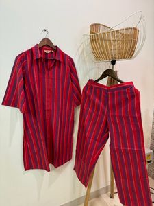 Anouk Cotton Stripped Kurta Set